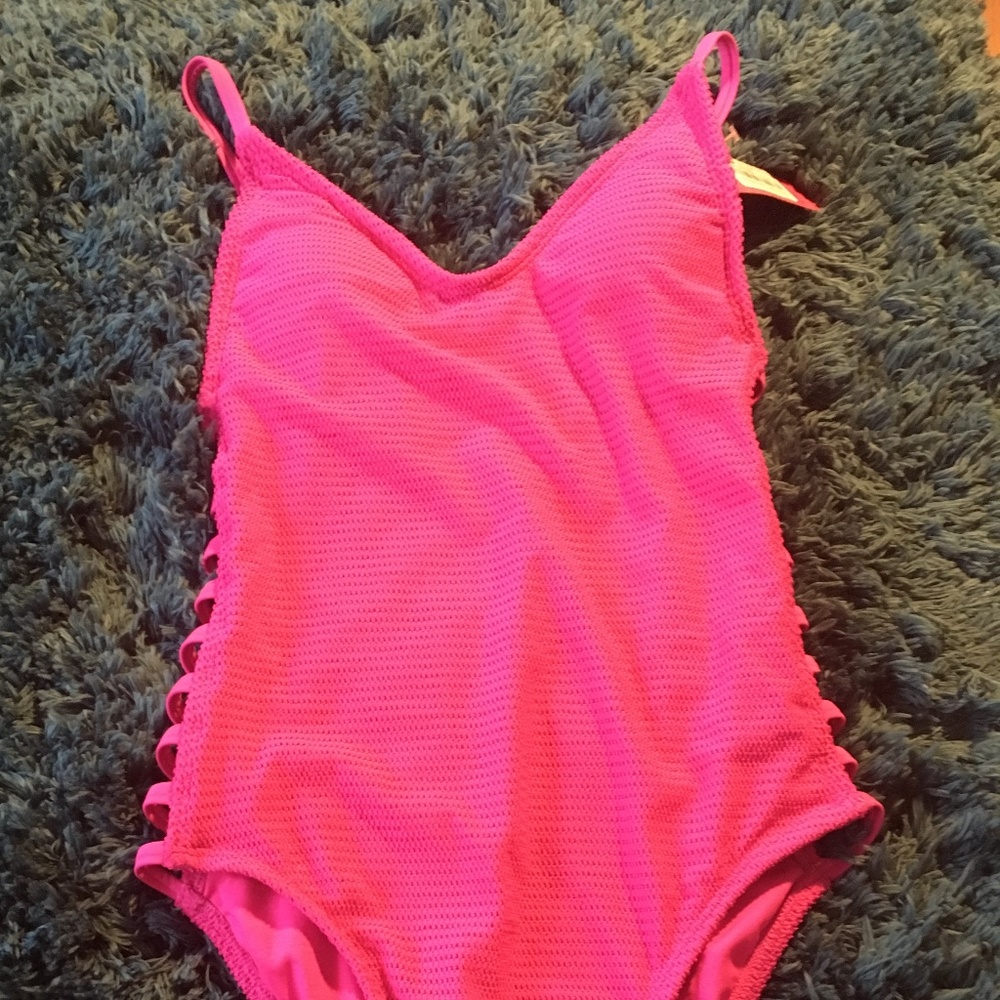 Xhilaration Textured Strappy Side 1 piece XS (0-2) - Picture 2 of 4